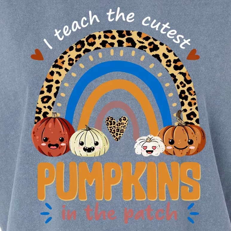 I Teach The Cutest Pumpkins In The Patch Leopard Garment-Dyed Women's Muscle Tee