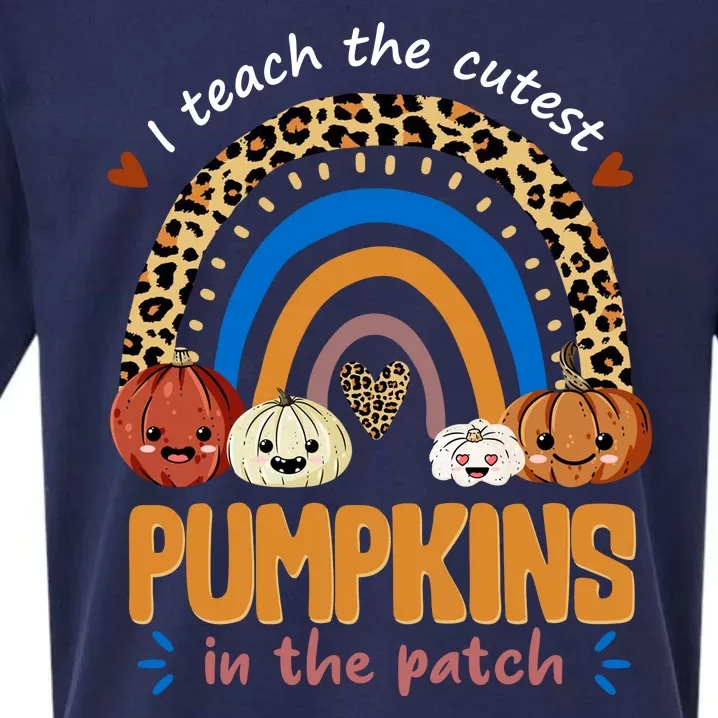 I Teach The Cutest Pumpkins In The Patch Leopard Sueded Cloud Jersey T-Shirt