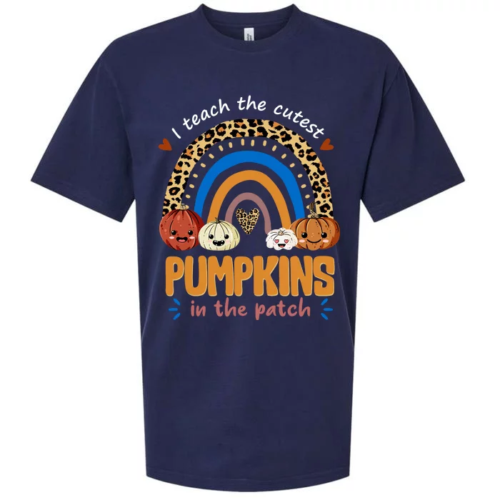 I Teach The Cutest Pumpkins In The Patch Leopard Sueded Cloud Jersey T-Shirt