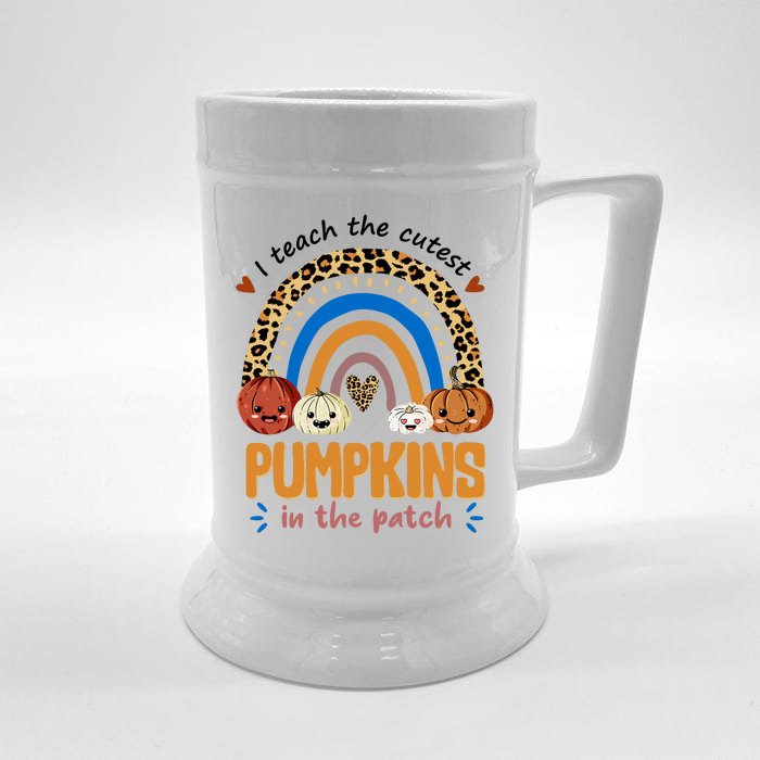 I Teach The Cutest Pumpkins In The Patch Leopard Front & Back Beer Stein