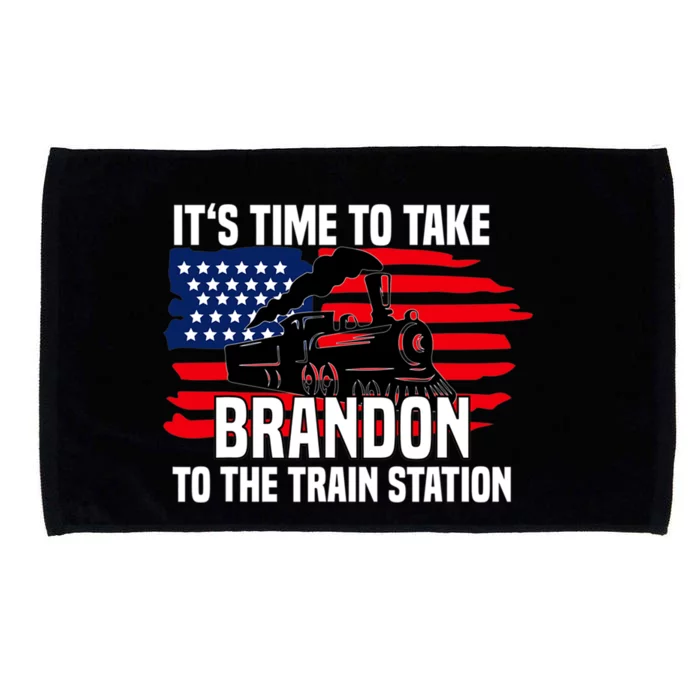 Its Time To Take Brandon To The Train Station, Anti Biden Design Microfiber Hand Towel