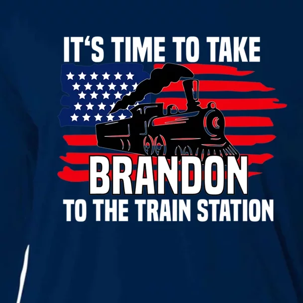 Its Time To Take Brandon To The Train Station, Anti Biden Design Cooling Performance Long Sleeve Crew