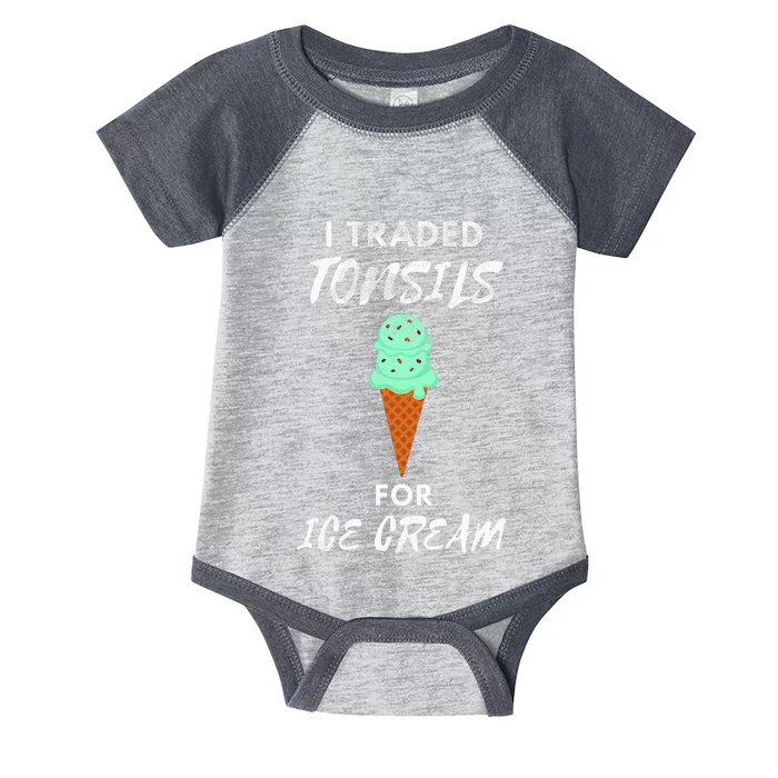 I Traded Tonsils For Ice Cream Surgery Quotes Infant Baby Jersey Bodysuit