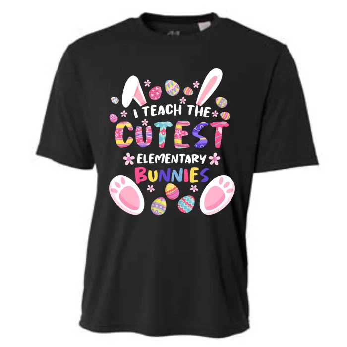 I Teach The Cutest Eletary Bunnies Teacher Easter Day Gift Cooling Performance Crew T-Shirt