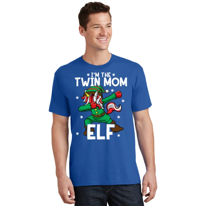 IM The Twin Mom Elf Unicorn Mother Of Twins Christmas Gift T-Shirt