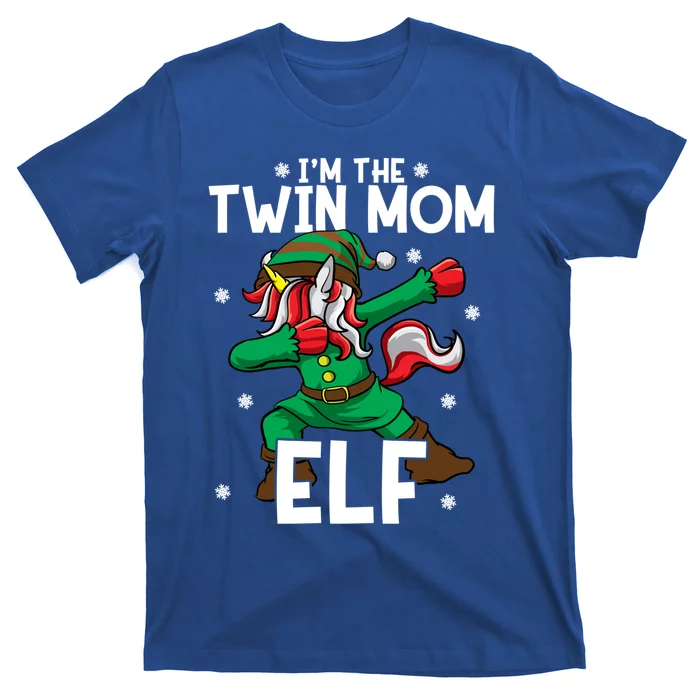 IM The Twin Mom Elf Unicorn Mother Of Twins Christmas Gift T-Shirt