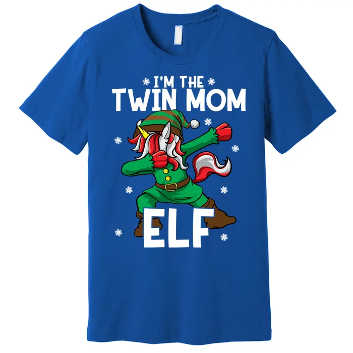 IM The Twin Mom Elf Unicorn Mother Of Twins Christmas Gift Premium T-Shirt