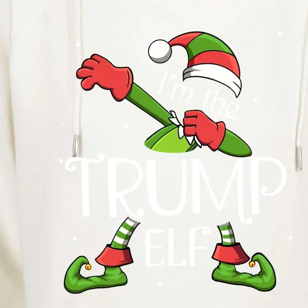 I'm The Trump Elf Dabbing Santa Claus Xmas Family Christmas Great Gift Womens Funnel Neck Pullover Hood