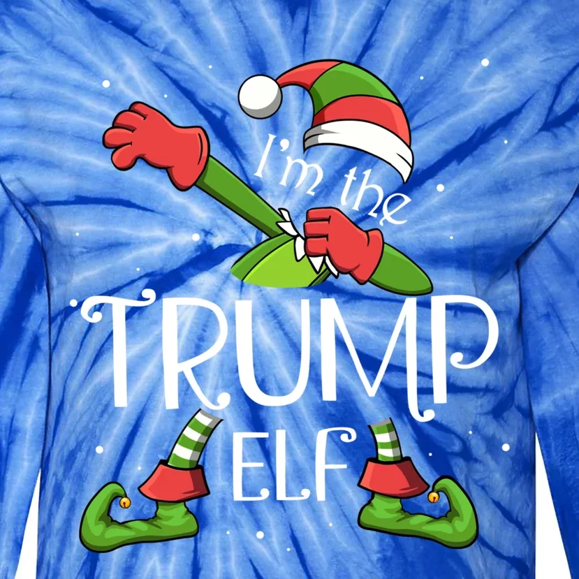 I'm The Trump Elf Dabbing Santa Claus Xmas Family Christmas Great Gift Tie-Dye Long Sleeve Shirt