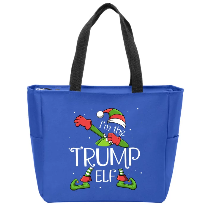 I'm The Trump Elf Dabbing Santa Claus Xmas Family Christmas Great Gift Zip Tote Bag