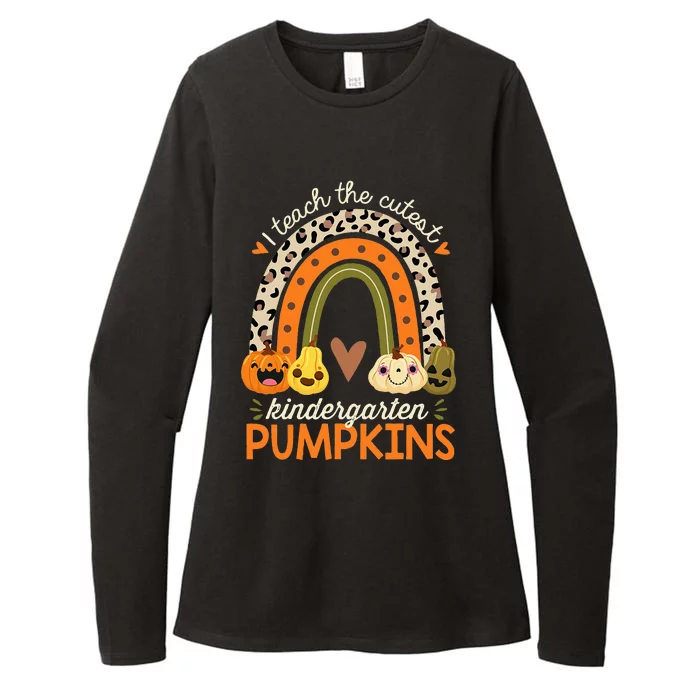 I Teach The Cutest Kindergarten Pumpkin Halloween Teacher Womens CVC Long Sleeve Shirt