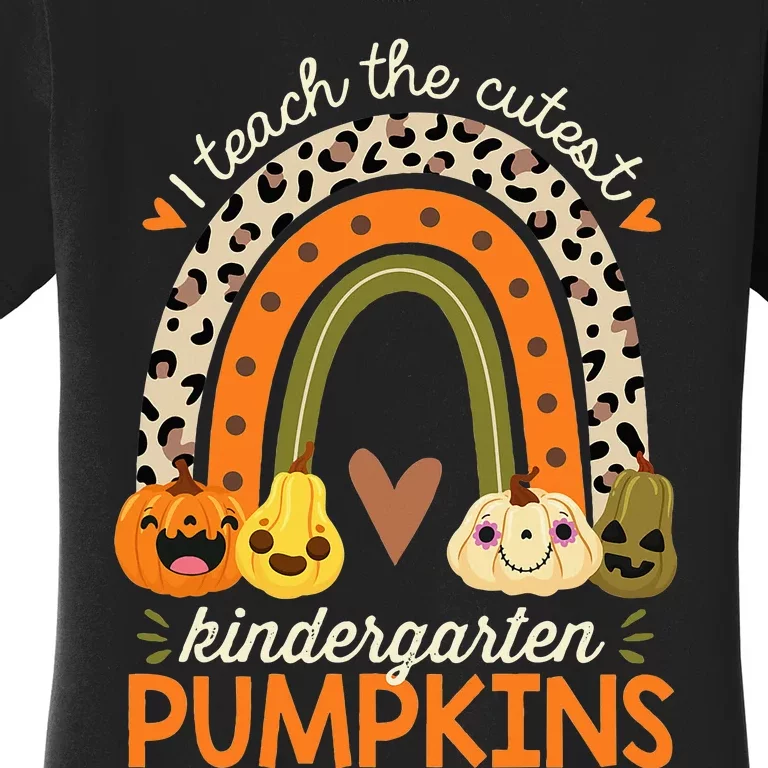 I Teach The Cutest Kindergarten Pumpkin Halloween Teacher Women's T-Shirt