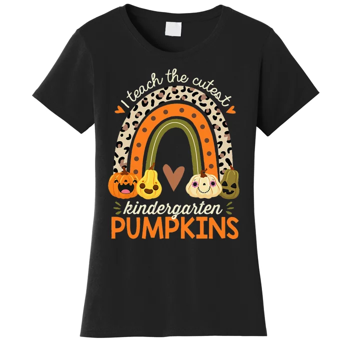 I Teach The Cutest Kindergarten Pumpkin Halloween Teacher Women's T-Shirt