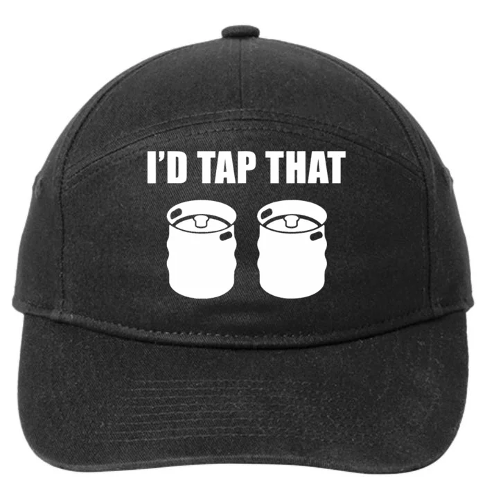 I'd Tap That Beer Kegs Alcohol College Student Tee 7-Panel Snapback Hat