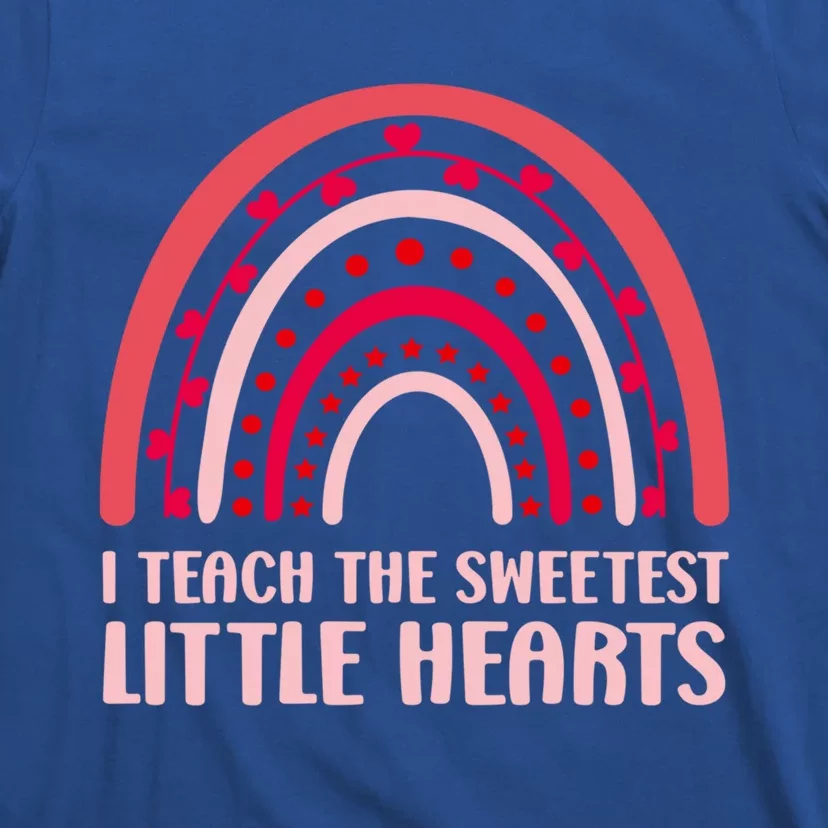 I Teach The Sweetest Hearts Rainbow Teacher Valentines Day Gift T-Shirt