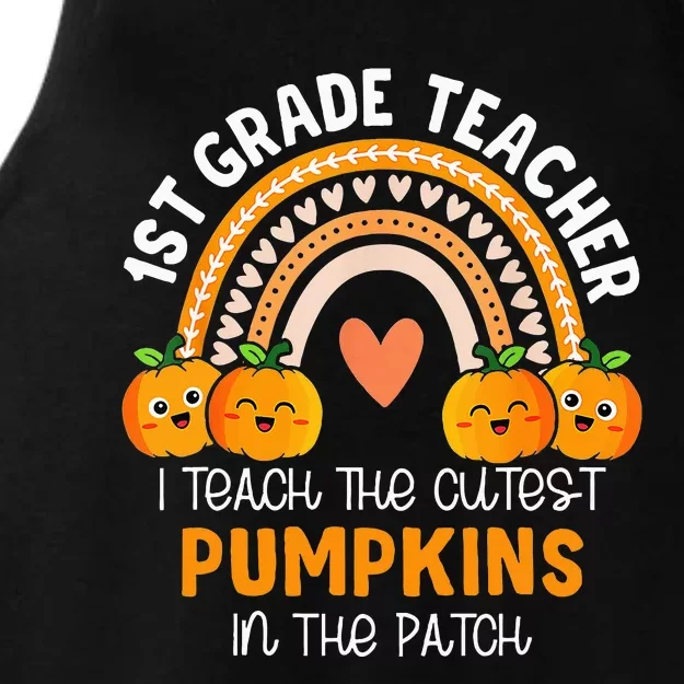 I Teach The Cutest Pumpkins In The Patch 1st Grade Teacher Ladies Tri-Blend Wicking Tank