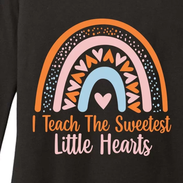 I Teach The Sweetest Hearts Rainbow Teacher Valentines Gift Womens CVC Long Sleeve Shirt