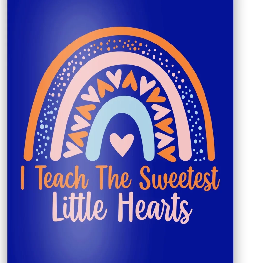 I Teach The Sweetest Hearts Rainbow Teacher Valentines Gift Poster