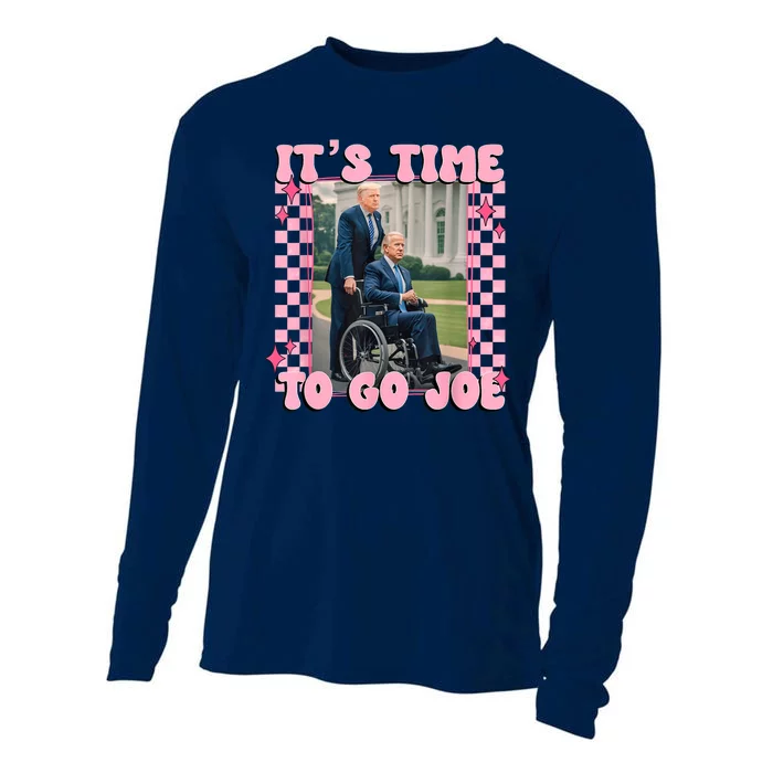 ItS Time To Go Joe Funny Biden Trump Felon Conviction Cooling Performance Long Sleeve Crew