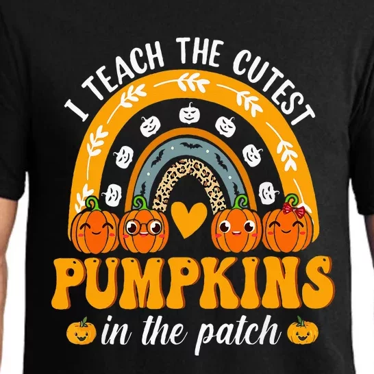 I Teach The Cutest Pumpkins In The Patch Teacher Halloween Pajama Set