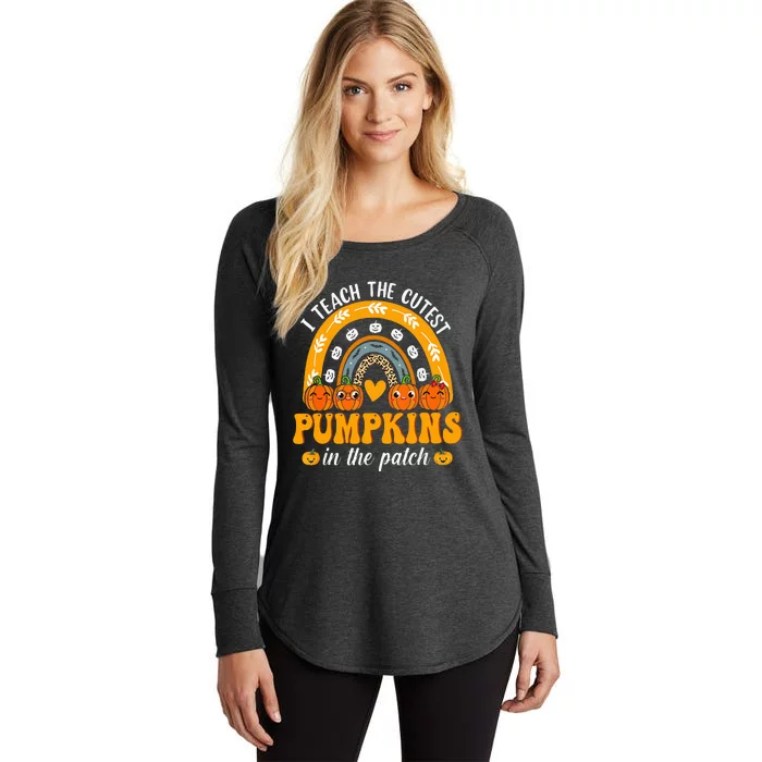 I Teach The Cutest Pumpkins In The Patch Teacher Halloween Women's Perfect Tri Tunic Long Sleeve Shirt