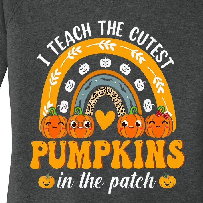 I Teach The Cutest Pumpkins In The Patch Teacher Halloween Women's Perfect Tri Tunic Long Sleeve Shirt