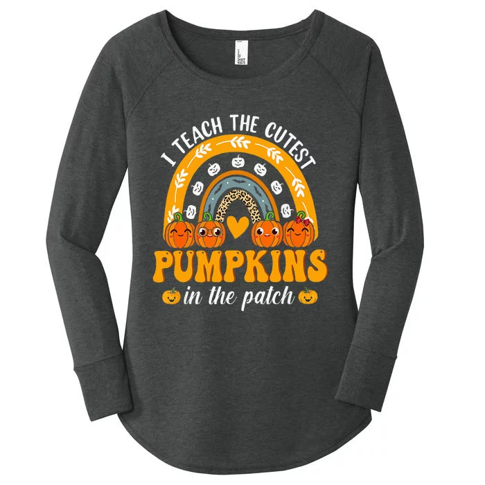 I Teach The Cutest Pumpkins In The Patch Teacher Halloween Women's Perfect Tri Tunic Long Sleeve Shirt