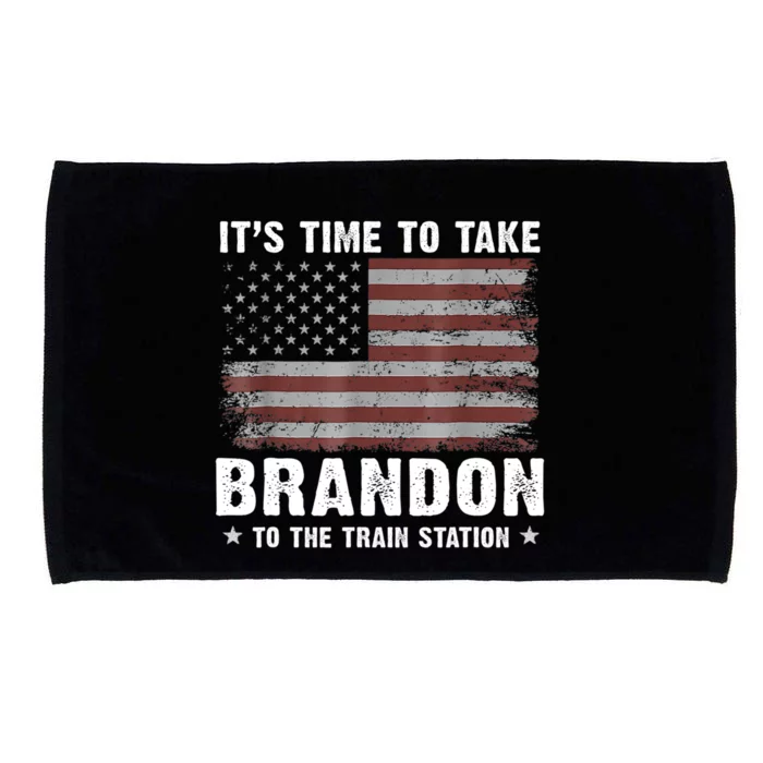 Its Time To Take Brandon To The Train Station America Flag Design Microfiber Hand Towel