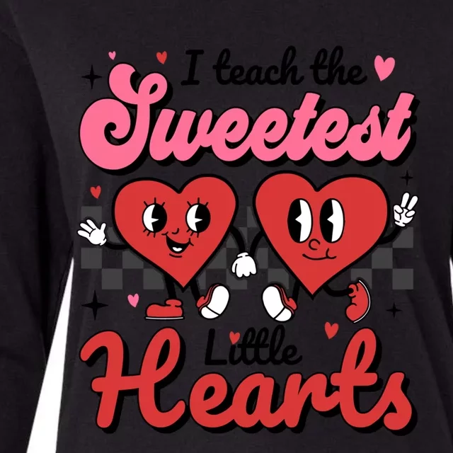 I Teach The Sweetest Hearts Retro Teacher Valentine's Day Gift Womens Cotton Relaxed Long Sleeve T-Shirt