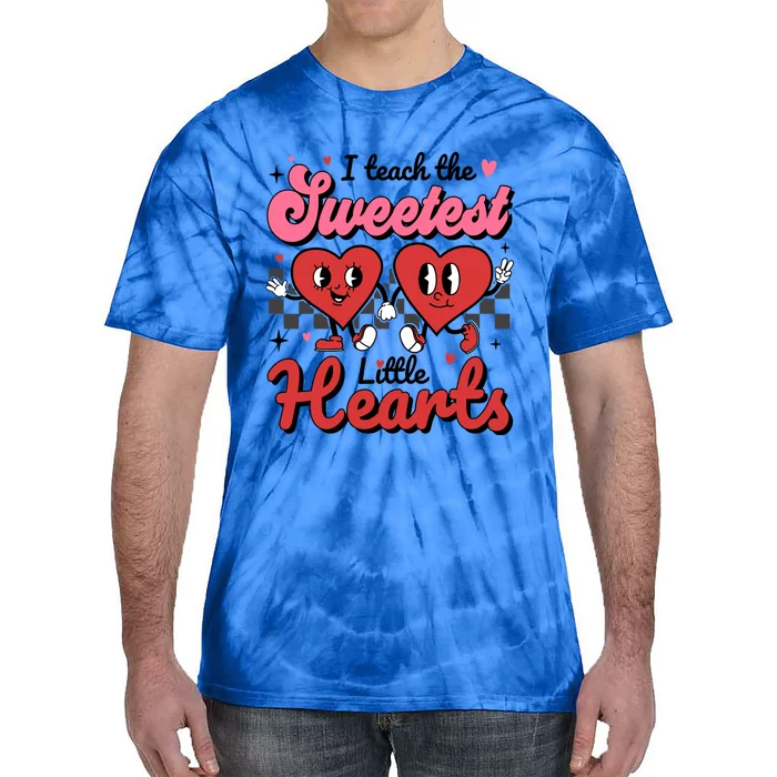 I Teach The Sweetest Hearts Retro Teacher Valentine's Day Gift Tie-Dye T-Shirt