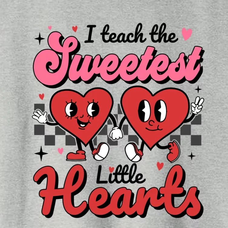 I Teach The Sweetest Hearts Retro Teacher Valentine's Day Gift Women's Crop Top Tee