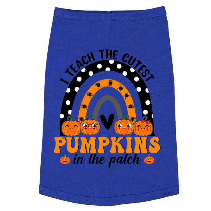 I Teach The Cutest Pumpkins In The Patch Halloween Rainbow Gift Doggie Tank