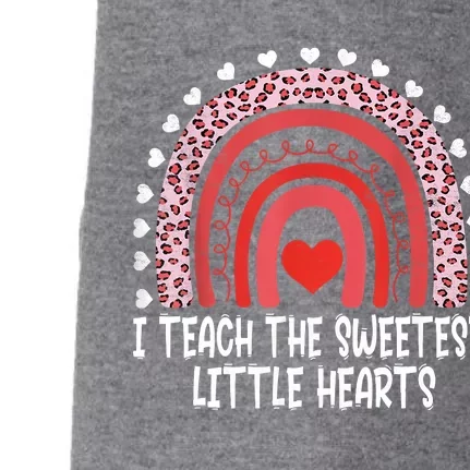 I Teach The Sweetest Little Hearts Rainbow Teacher Valentines Day Doggie 3-End Fleece Hoodie