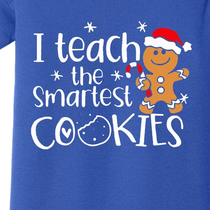 I Teach The Smartest Cookies Christmas Gingerbread Santa Hat Baby Bodysuit