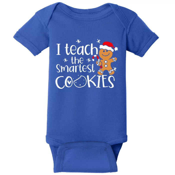 I Teach The Smartest Cookies Christmas Gingerbread Santa Hat Baby Bodysuit