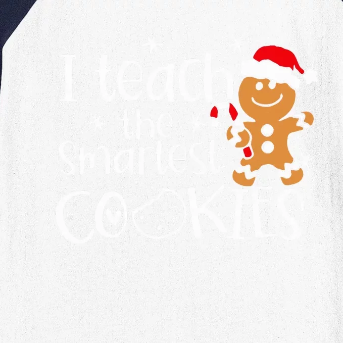 I Teach The Smartest Cookies Christmas Gingerbread Santa Hat Baseball Sleeve Shirt