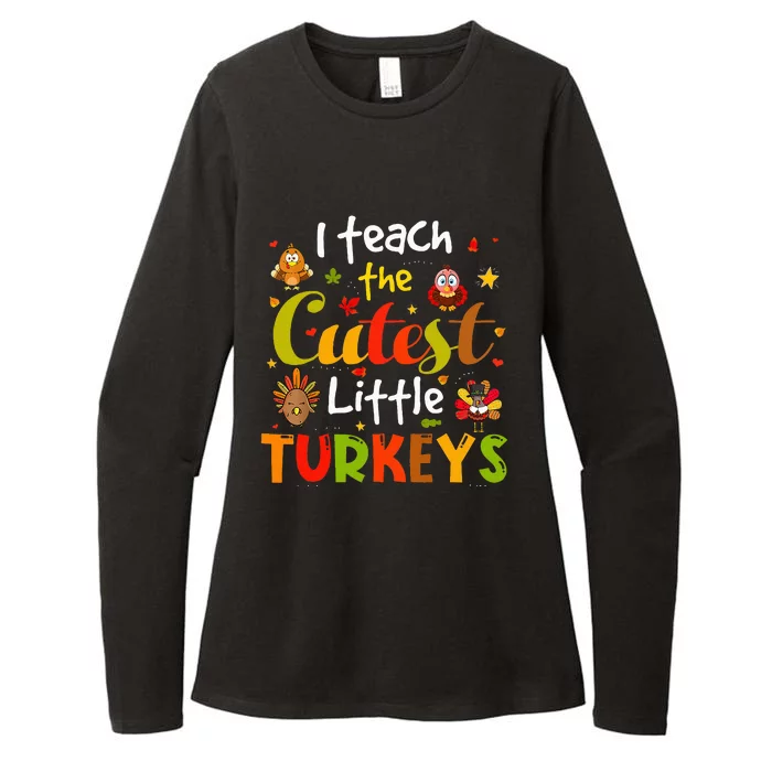 I Teach The Cutest Little Turkeys Pre K Teacher Thanksgiving Womens CVC Long Sleeve Shirt