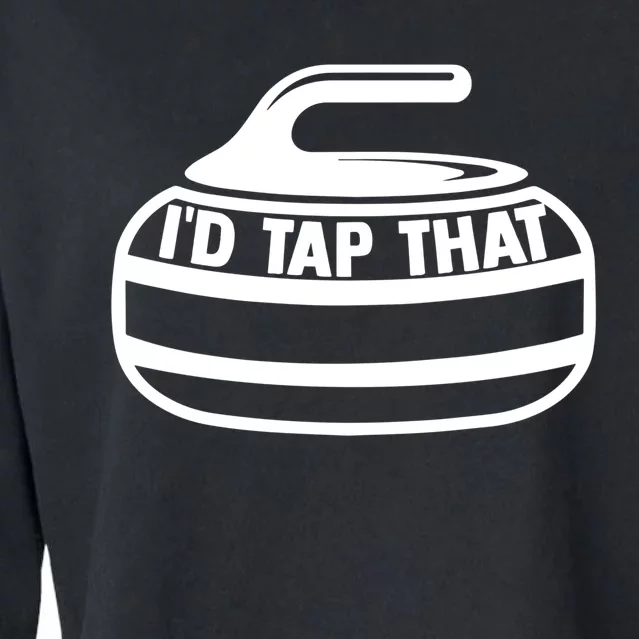 ID Tap That Curling Stone Ice Curling Curler Curling Game Great Gift Cropped Pullover Crew