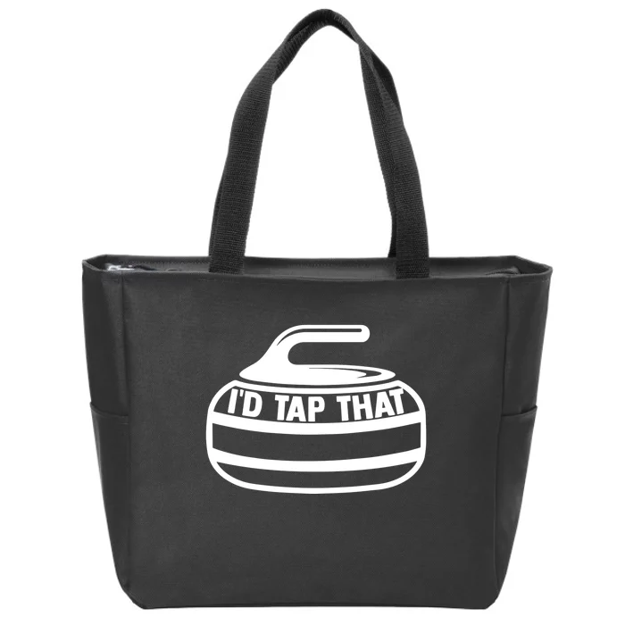 ID Tap That Curling Stone Ice Curling Curler Curling Game Great Gift Zip Tote Bag