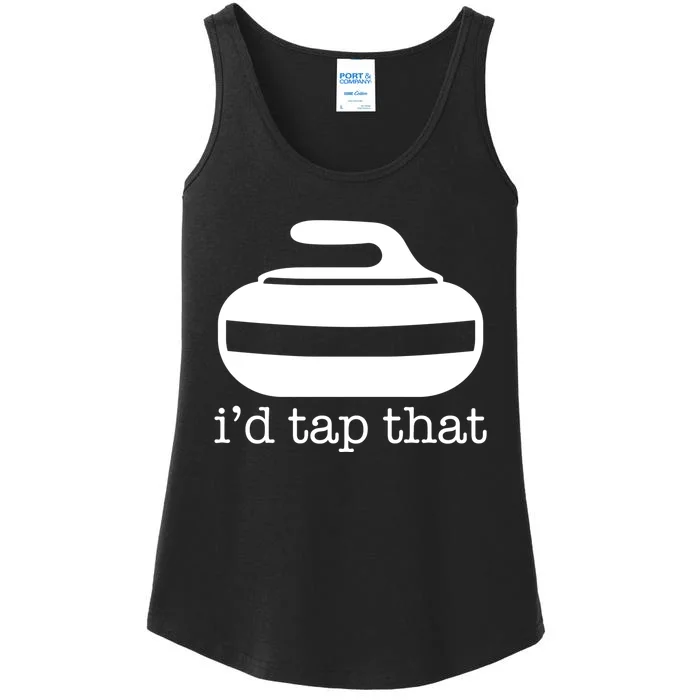 ID Tap That Funny Curling Sport Gift Ladies Essential Tank