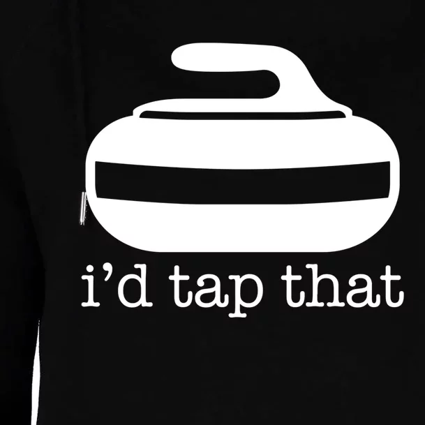 ID Tap That Funny Curling Sport Gift Womens Funnel Neck Pullover Hood