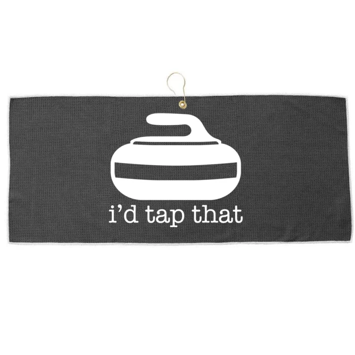 ID Tap That Funny Curling Sport Gift Large Microfiber Waffle Golf Towel