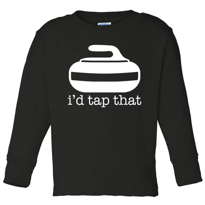 ID Tap That Funny Curling Sport Gift Toddler Long Sleeve Shirt