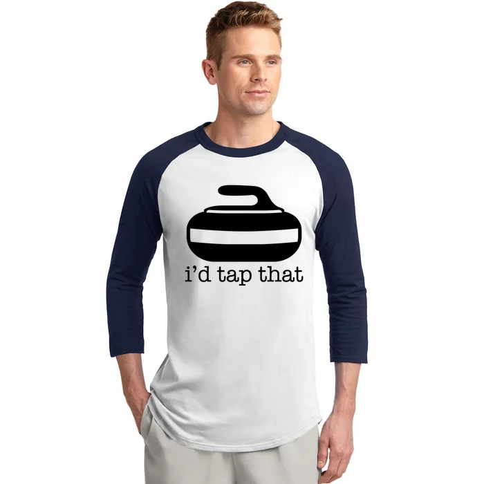 ID Tap That Funny Curling Sport Gift Baseball Sleeve Shirt