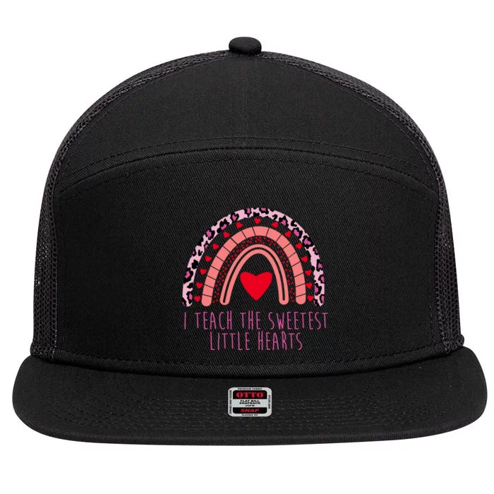 I Teach The Sweetest Little Hearts 7 Panel Mesh Trucker Snapback Hat