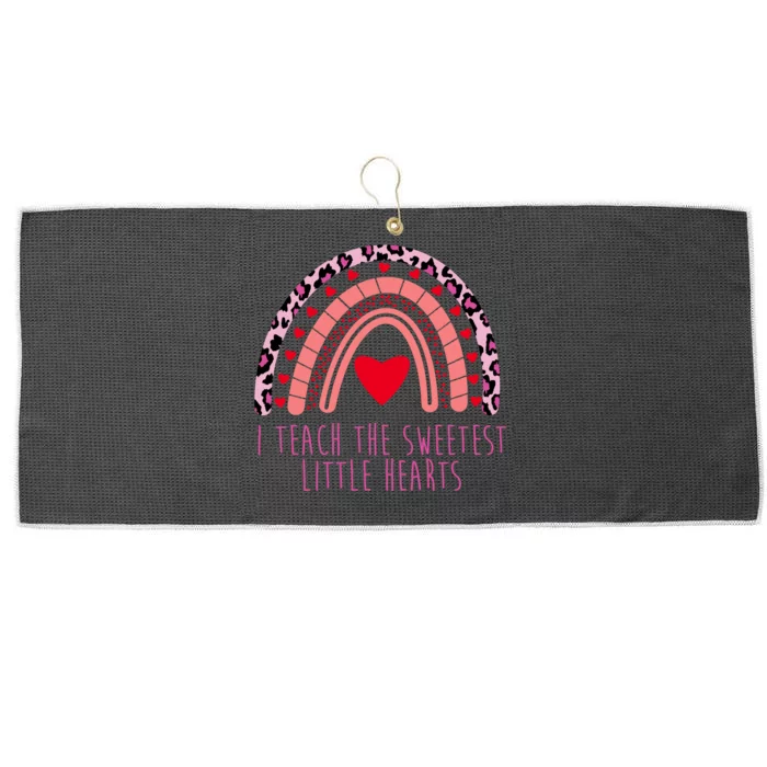 I Teach The Sweetest Little Hearts Large Microfiber Waffle Golf Towel