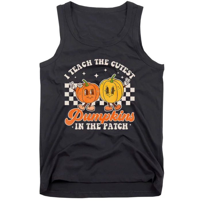 I Teach The Cutest Pumpkins In The Patch Retro Teacher Fall Tank Top