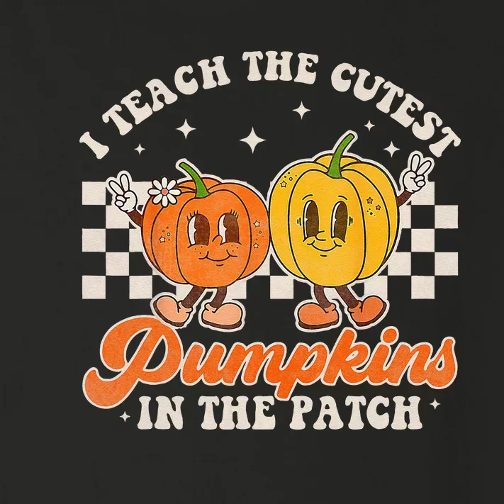 I Teach The Cutest Pumpkins In The Patch Retro Teacher Fall Toddler Long Sleeve Shirt