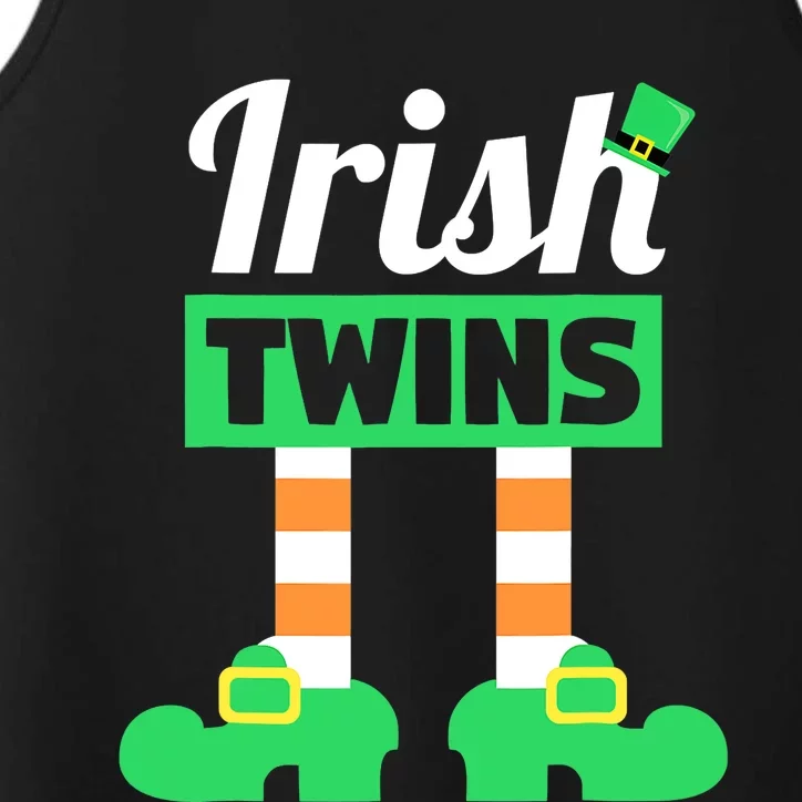 Irish Twins Tee Funny Matching St Patricks Day Twins Performance Tank