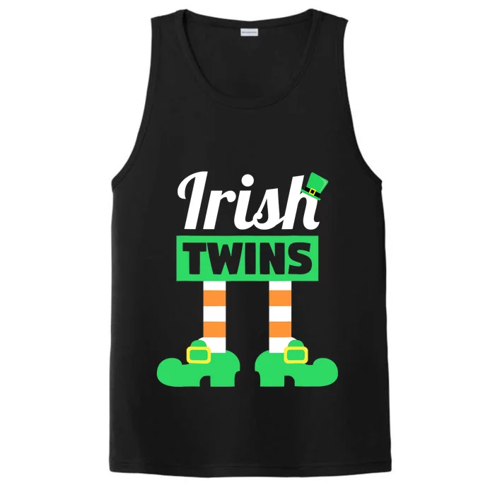 Irish Twins Tee Funny Matching St Patricks Day Twins Performance Tank